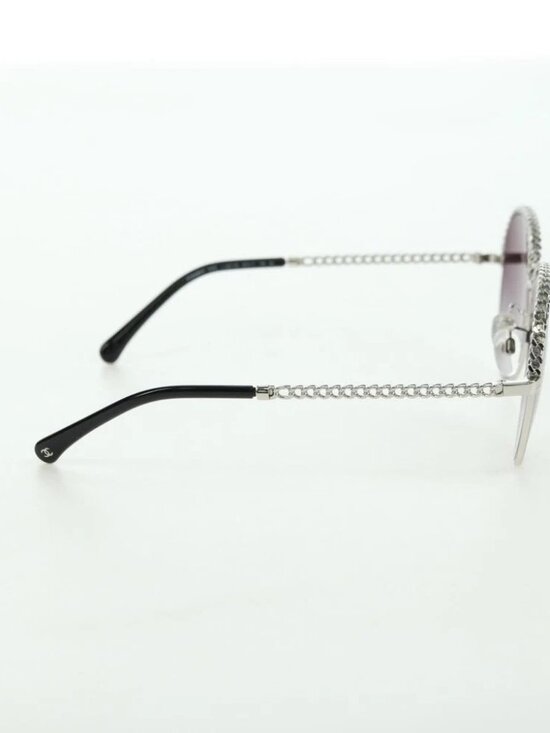 CHANEL Sunglasses metal Silver tone 4242 CC Auth 177100V main image 6